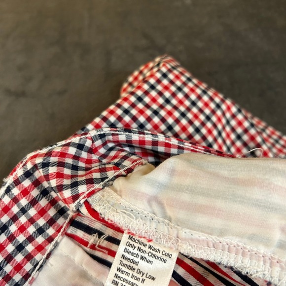Kim Rogers Shorts Womens Size 16 Red White Black Gingham Checkered 36x8.5" - Picture 5 of 11